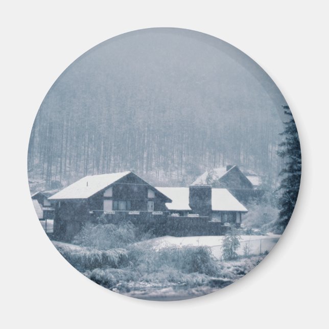 Snowing In Aspen Magnets (Front)