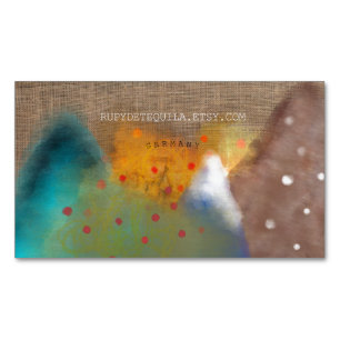 Snowing mountains bushes Magnetic business card