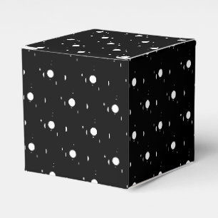 Snowing - White Snowflakes, Black Winter Holiday Favour Box