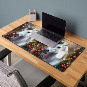 Snowlight: The Enchanted Christmas Unicorn Desk Mat