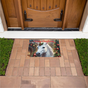 Snowlight: The Enchanted Christmas Unicorn Doormat