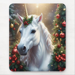 Snowlight: The Enchanted Christmas Unicorn Mouse Pad
