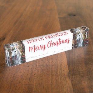 Snowlight: The Enchanted Christmas Unicorn Nameplate