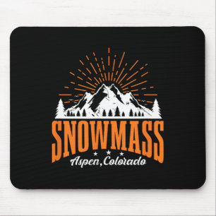 Snowm Aspen Colorado Ski Mountain Skiing Snowboard Mouse Pad