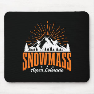 Snowm Aspen Colorado Ski Mountain Skiing Snowboard Mouse Pad