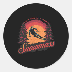 Snowm Colorado Snow Skiing Classic Round Sticker