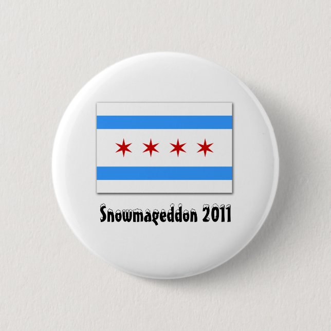 Snowmageddon 2011 6 cm round badge (Front)