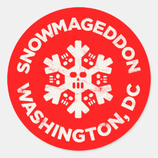 SNOWMAGEDDON WASHINGTON, DC CLASSIC ROUND STICKER