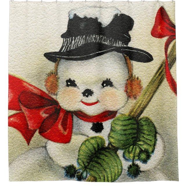 Snowman 004 shower curtain (Front)