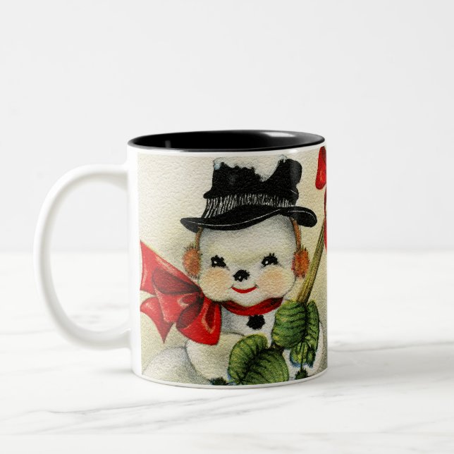 Snowman 004 Two-Tone coffee mug (Left)