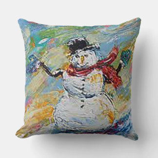 Snowman 20” x 20” Christmas Snowman Throw Pillow