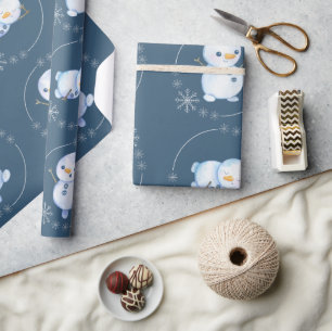 "Snowman" 3 Cute Snowman Theme Wrapping Paper