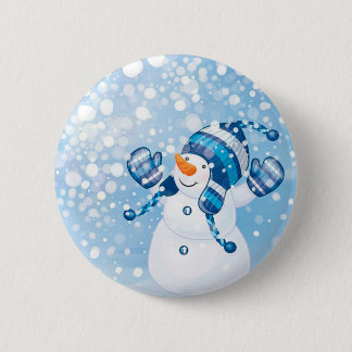 Snowman 6 Cm Round Badge