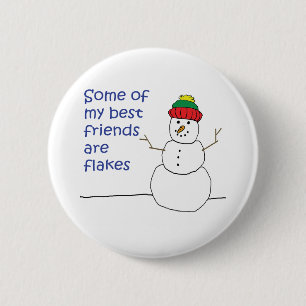 Snowman 6 Cm Round Badge