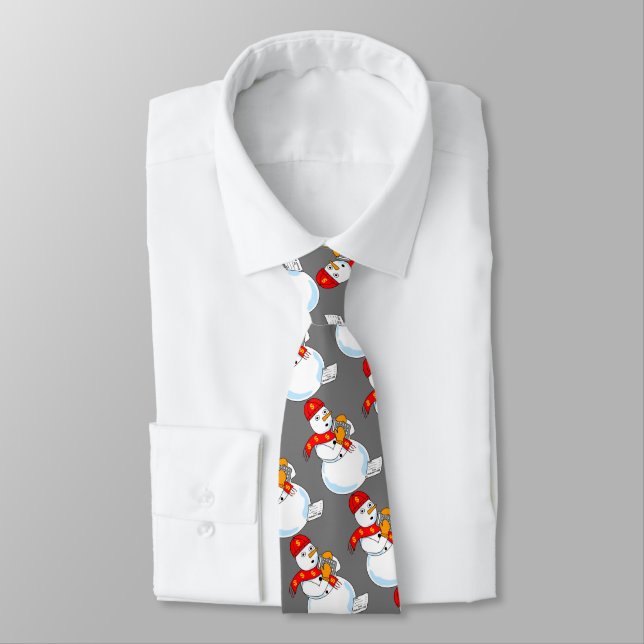 Snowman Accountant Tie (Tied)