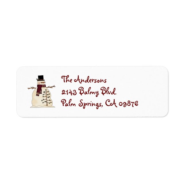 Snowman Address Label Return Address Label (Front)