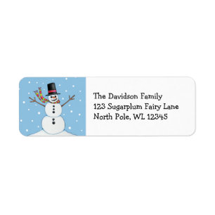 Snowman Address Label Return Address Label