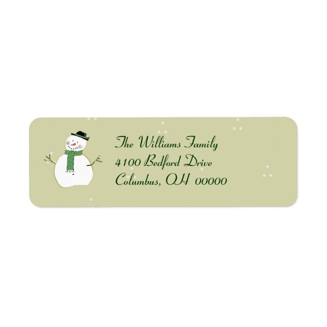 Snowman Address Label Return Address Label (Front)