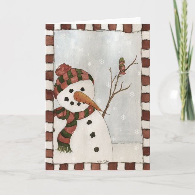 Snowman and Bird Card (Front)