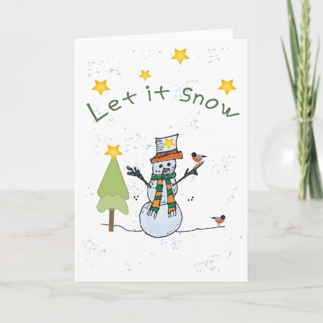 Snowman and Birds Card (Front)