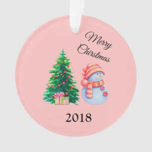Snowman and Christmas Tree Ornament