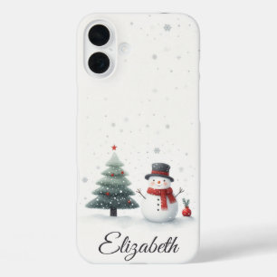 Snowman and Evergreen iPhone 16 Plus Case
