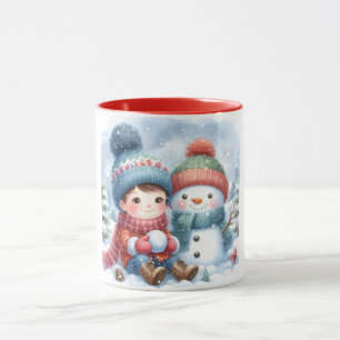 Snowman and Friends Kids Christmas Mug 