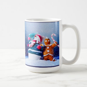 Snowman And Gingerbread Man Coffee Mug