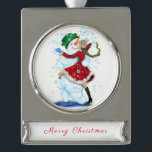 Snowman and Girl Dancers Christmas Ornament<br><div class="desc">Christmas Ornaments with Happy Snowman and Girl Dance Tango Christmas Party Fun Cartoon Drawing - or Choose / Add Your Unique Text / Name / Color - Make Your Special Christmas Ornament Gift - Resize and move or remove and add elements / text with customization tool ! Drawing and Design...</div>