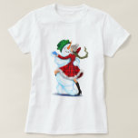 Snowman and Girl Dancers Christmas T-Shirt<br><div class="desc">Christmas T-shirts or Hoodies with Happy Snowman and Girl Dance Tango Christmas Party Cartoon Drawing T-shirt - or Choose / Add Your Unique Text / Name / Colour - Make Your Special Gift - Resize and move or remove and add elements / text with customisation tool ! Drawing and Design...</div>