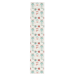 Snowman and Hot Cocoa Christmas Seamless Pattern Medium Table Runner