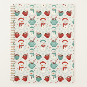 Snowman and Hot Cocoa Christmas Seamless Pattern Planner