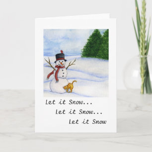 Snowman and Kitty Card