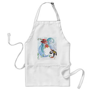 SNOWMAN AND PENGUIN'S WINTER SERENADE STANDARD APRON