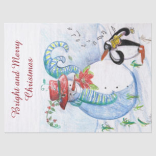 SNOWMAN AND PENGUIN'S WINTER SERENADE TISSUE PAPER