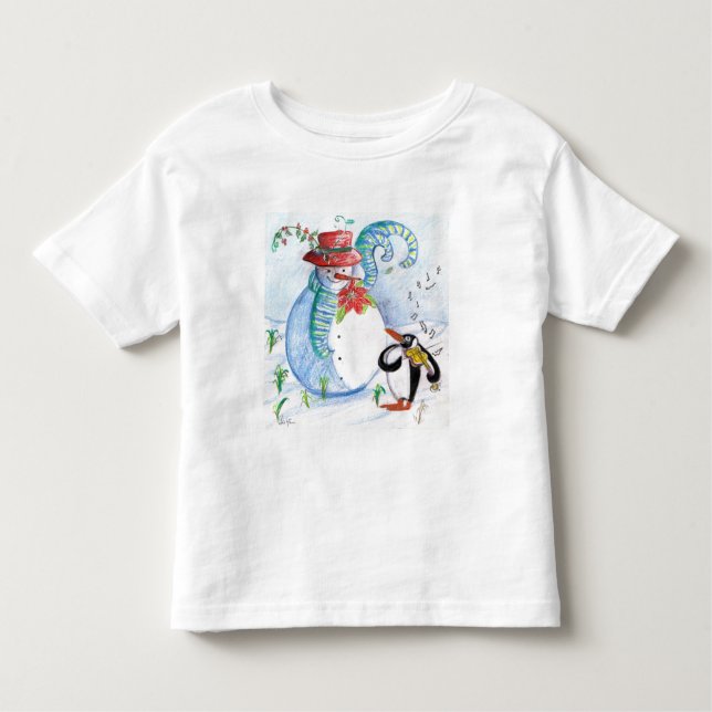 SNOWMAN AND PENGUIN'S WINTER SERENADE TODDLER T-Shirt (Front)
