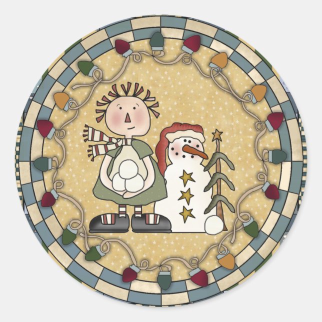 Snowman and Raggedy Doll Stickers - Customised (Front)