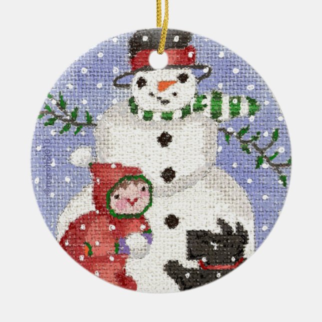snowman and scotty ornament (Front)