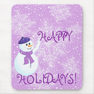 Snowman and Snowflakes Mousepad