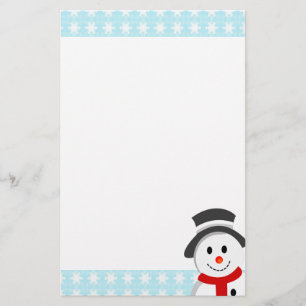 Snowman and Snowflakes Stationery
