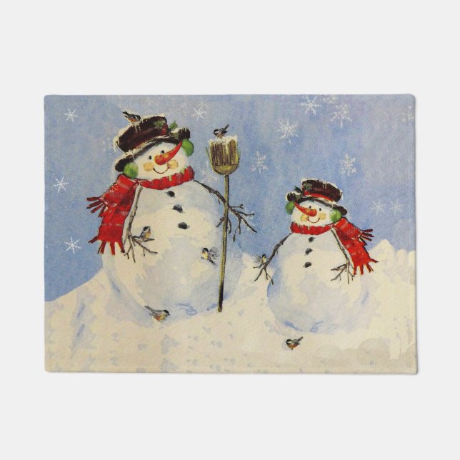 Snowman and Son Doormat (Front)