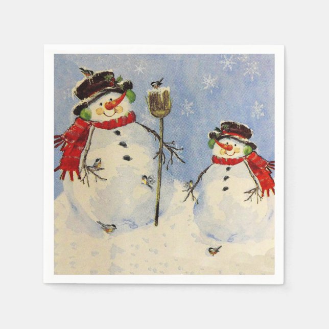 Snowman and Son Napkin (Front)