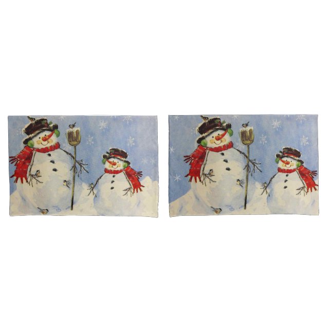 Snowman and Son Pillowcase (Front-Set)