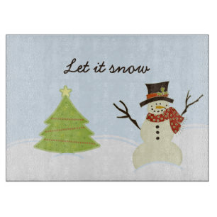 Snowman and Tree Cutting Board