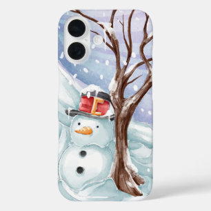 Snowman And Winter Scenery iPhone 16 Case