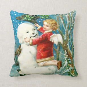 Snowman Angel Cherub Four Leaf Clover Cushion