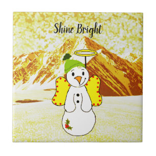 Snowman Angel Tile