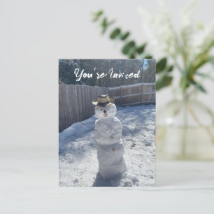 Snowman announcement postcard