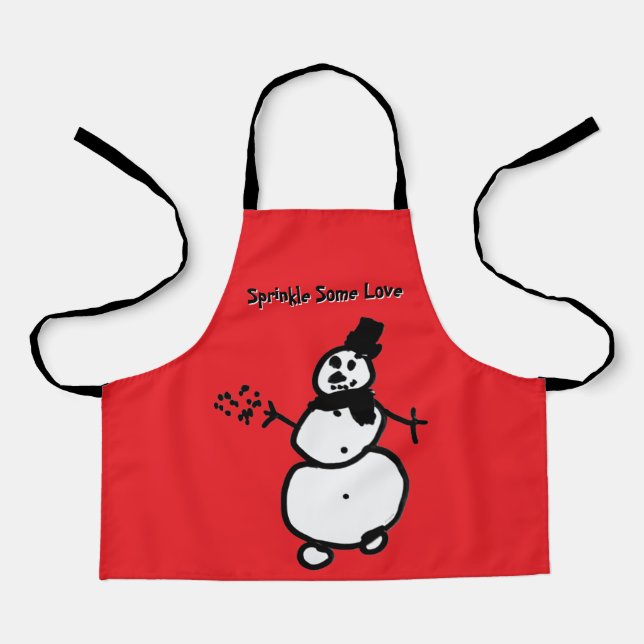 Snowman Apron (Red) (Front)