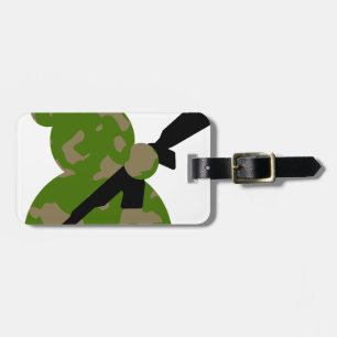 snowman army christmas luggage tag